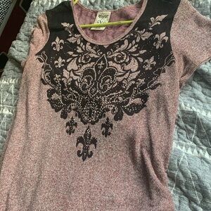 Vocal Short sleeve T-shirt with rhinestones size medium